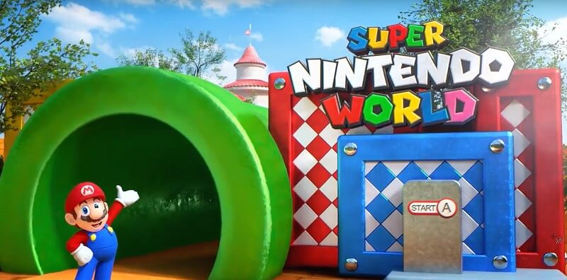 Arte do Super Nintendo World na Universal Orlando
