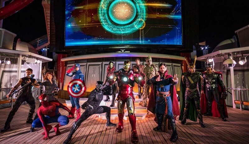 Heróis do Cruzeiro Marvel Day at Sea da Disney Cruise Line em 2021