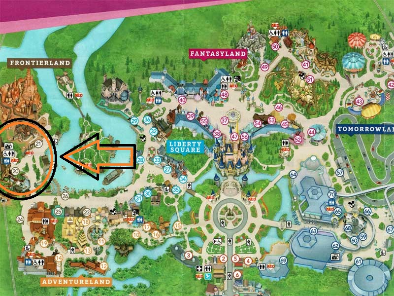 Mapa do parque Magic Kingdom da Disney Orlando