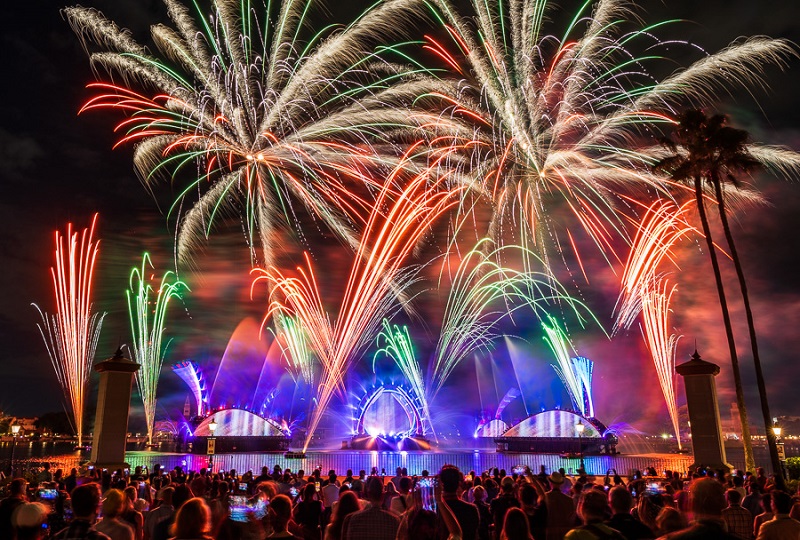 Show de fogos de artifício no Epcot da Disney Orlando