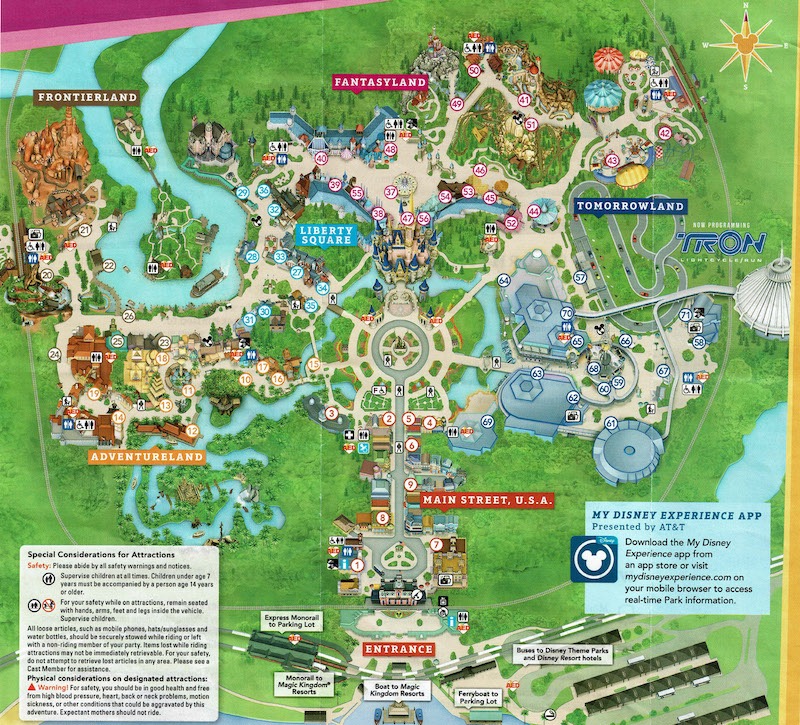 Mapa do parque Magic Kingdom na Disney Orlando